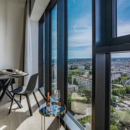公寓 Luksusowy Z Widokiem, Basenem I Sauna Hanza Tower 19th Floor 什切青